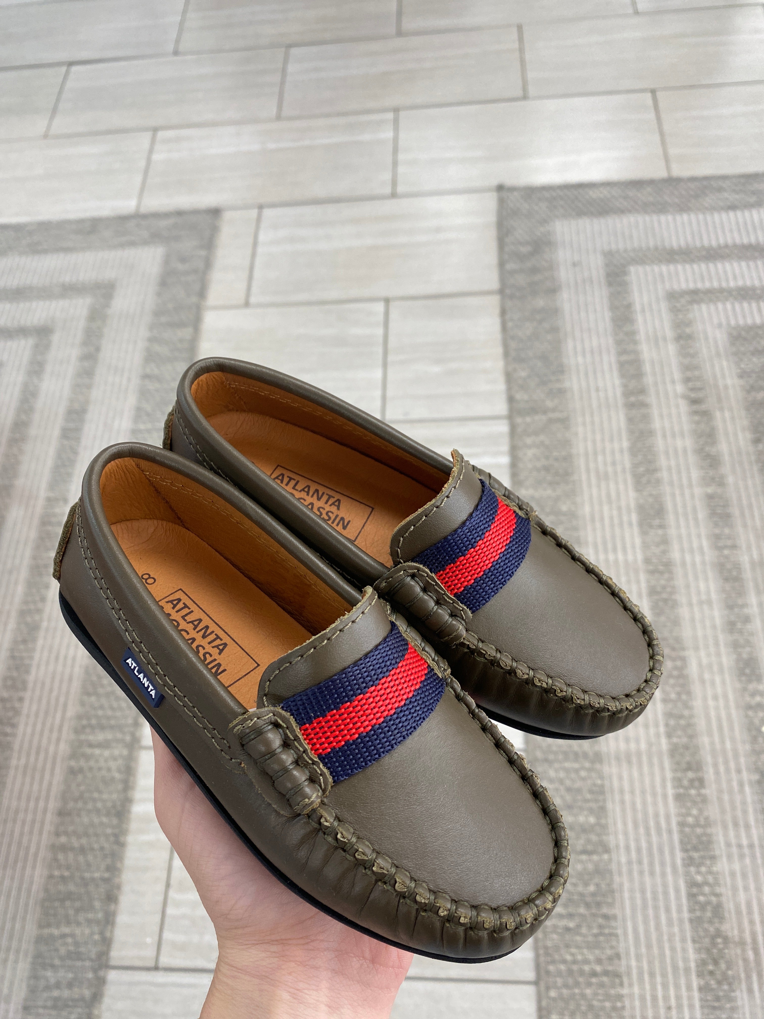 Atlanta Moccasin Olive Ribbon Loafers - Comfortable Slip-On Shoes for Men & Women | Perfect for Casual Wear, Office, and Travel