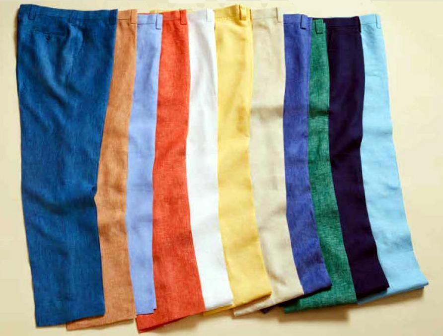 Men's Linen Flat Front Pants by Inserch - Breathable Summer Casual Pants for Office, Travel & Outdoor Activities
