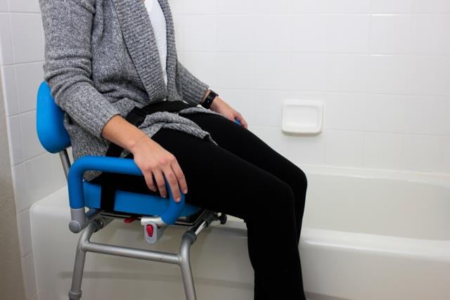Swivel Seat Carousel Sliding Transfer Bench for Disabled & Elderly - Safe Bathroom Shower Chair with Adjustable Height - Ideal for Mobility Assistance & Home Care Use