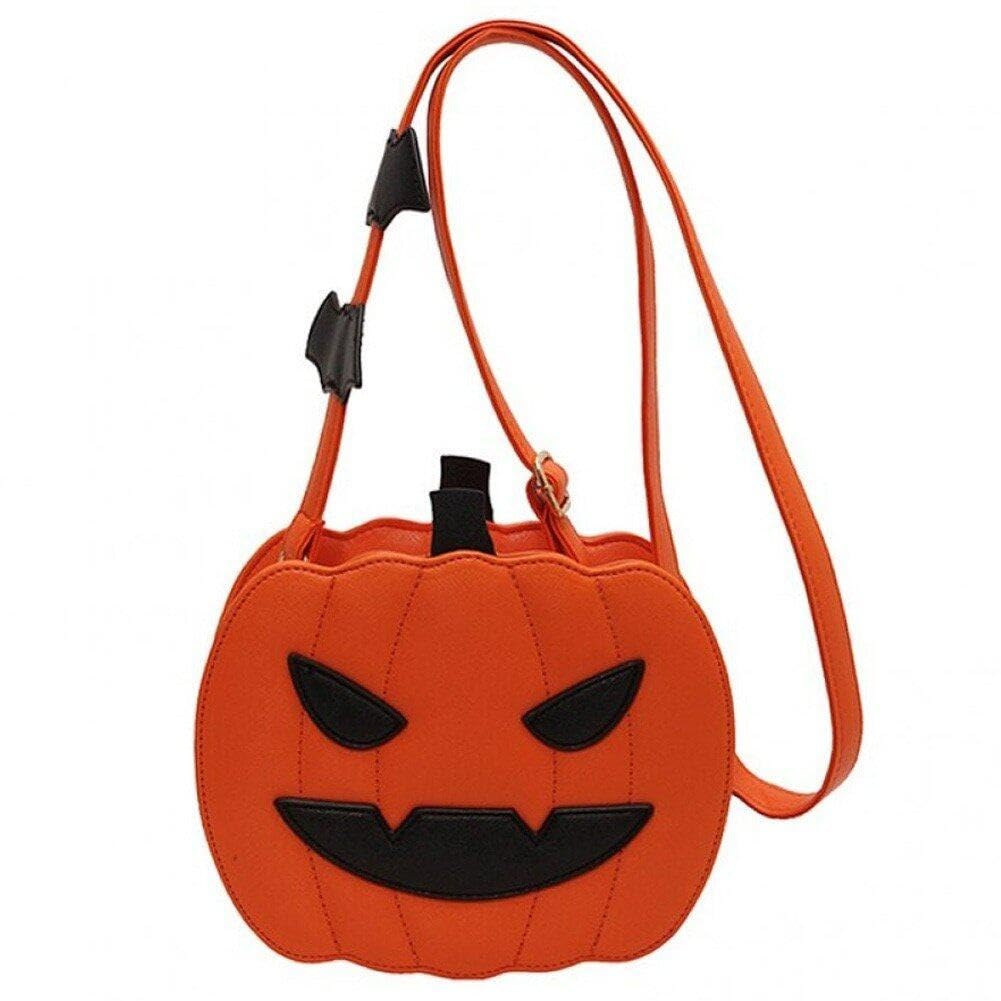 Halloween Pumpkin Crossbody Bag for Women - Cute Devil Shoulder Purse with Bat Design - Perfect for Trick or Treat, Costume Parties & Spooky Outfits