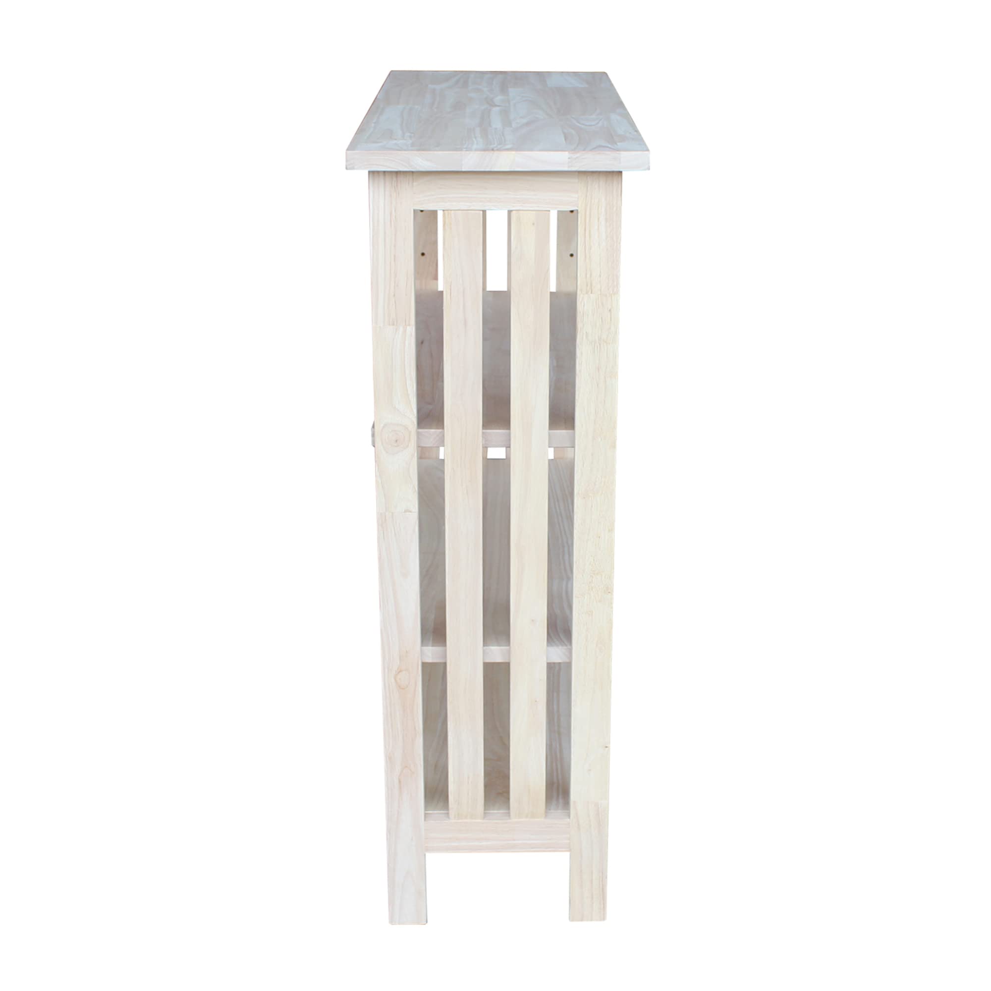 International Concepts 3-Tier Mission Shelf Unit - Unfinished Wood Storage Organizer for Living Room, Bedroom & Office | Rustic Home Decor