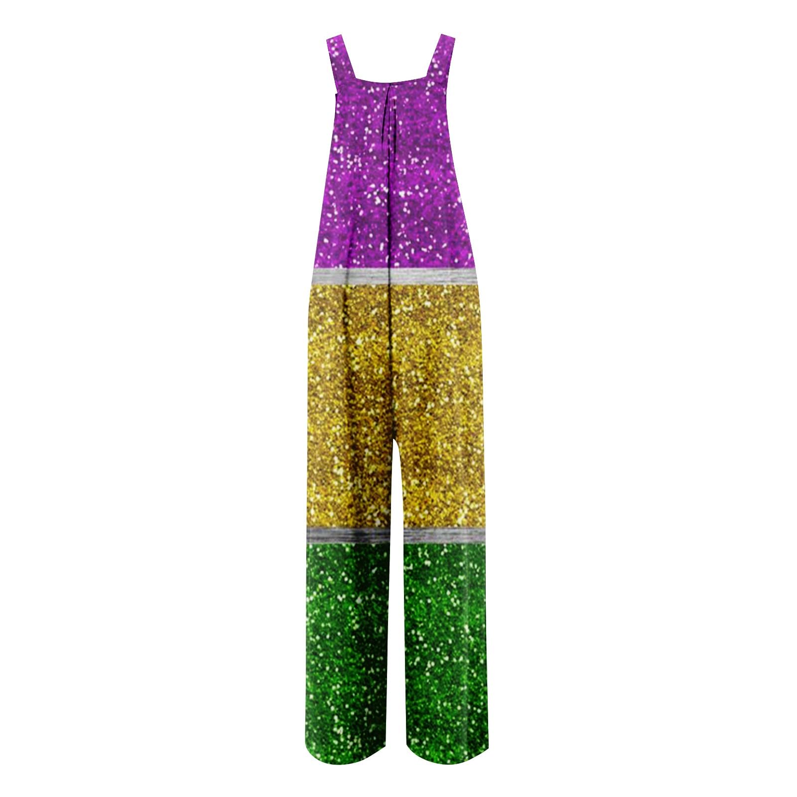 Women's Linen Overalls - Casual Wide Leg Jumpsuit with Pockets for Summer Outings