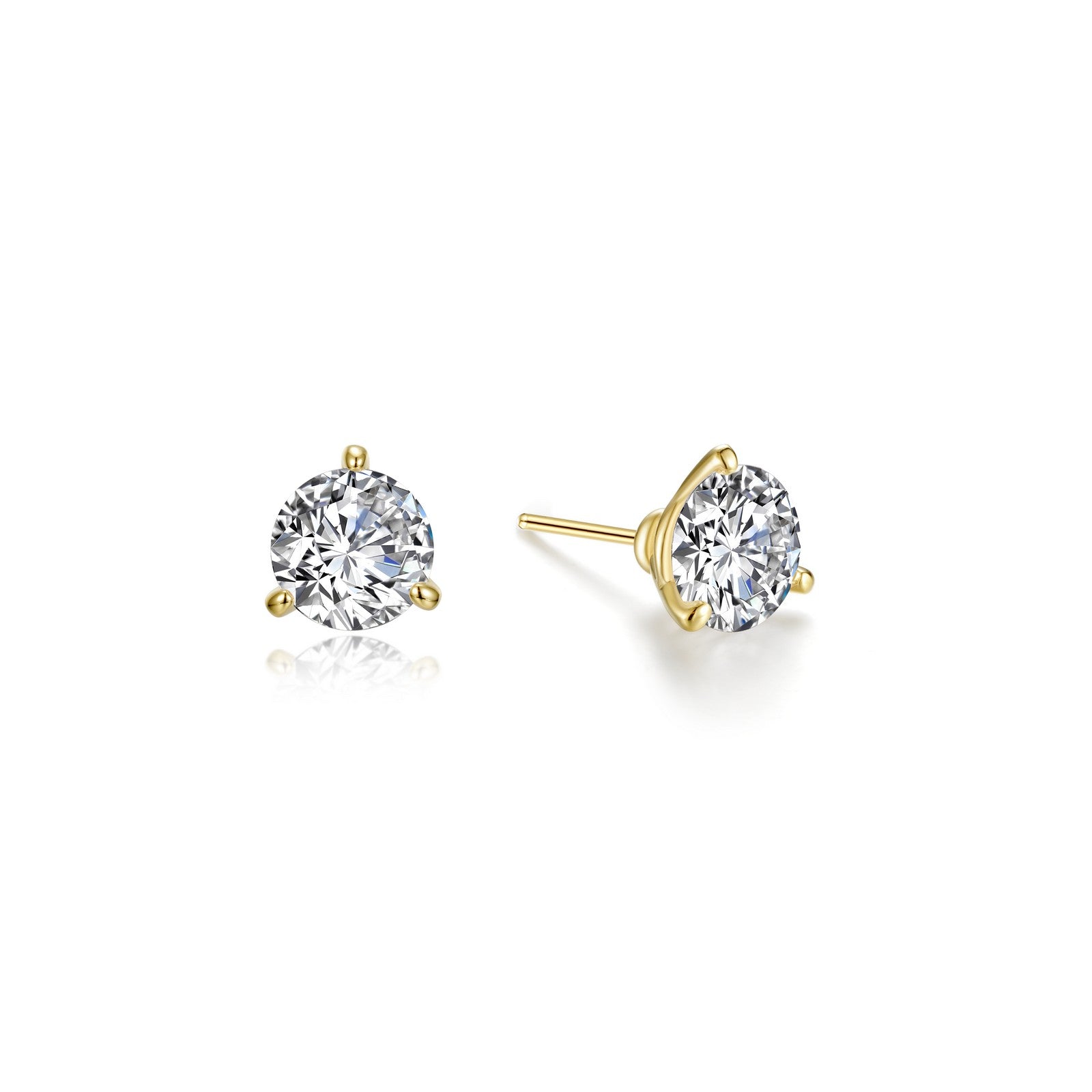0.5 CTW 3 Prong Stud Earrings - Diamond Simulant Stud Earrings for Women, Sterling Silver Cubic Zirconia Earrings | Perfect for Everyday Wear, Parties & Special Occasions