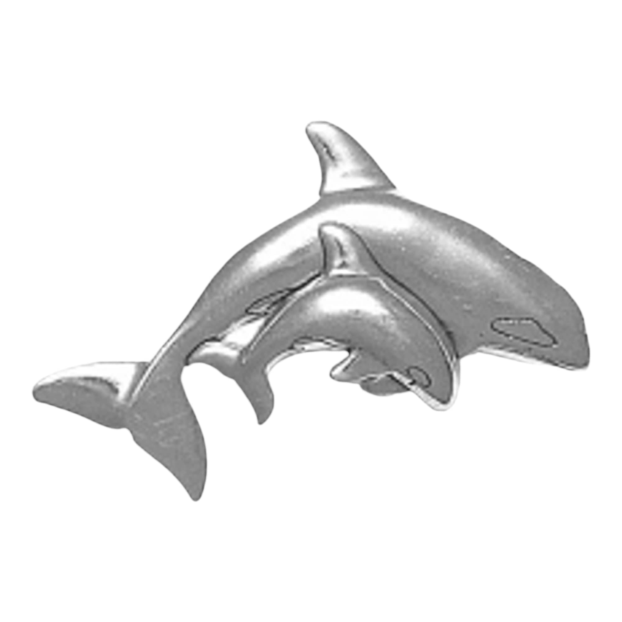 Sterling Silver 0.8mm Box Chain Necklace with 3D Killer Whale & Baby Calf Pendant - Perfect Gift for Girls, Teens & Whale Lovers - Ideal for Birthdays, Holidays & Ocean-Themed Jewelry Collections