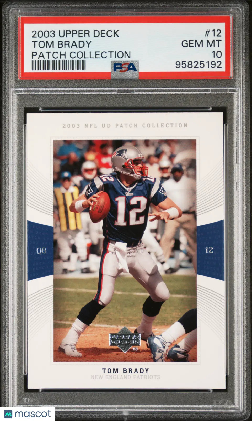 2003 Upper Deck Football Patch Collection Tom Brady #12 PSA 10 - Rare Collectible for Sports Memorabilia & Investment - Perfect for Display, Gifts, and Trading Cards Enthusiasts
