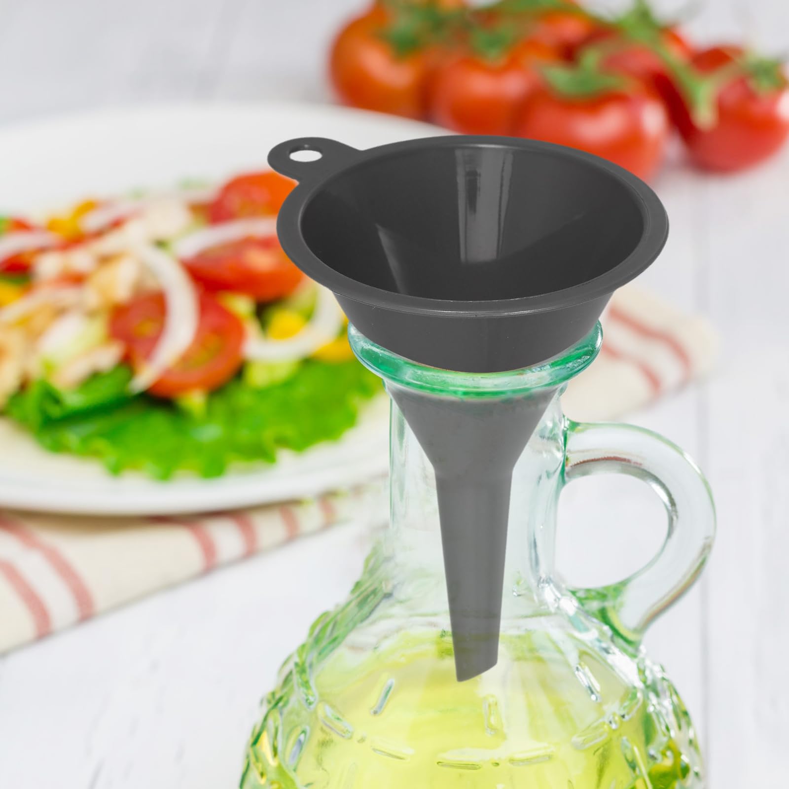 3-Piece Plastic Funnel Set (5mm/8mm/10mm) - Large, Medium & Small Kitchen Funnels for Bottles, Cooking, Baking, Oil Transfer & DIY Projects - Durable Food-Grade Filling Funnels for Home & Professional Use