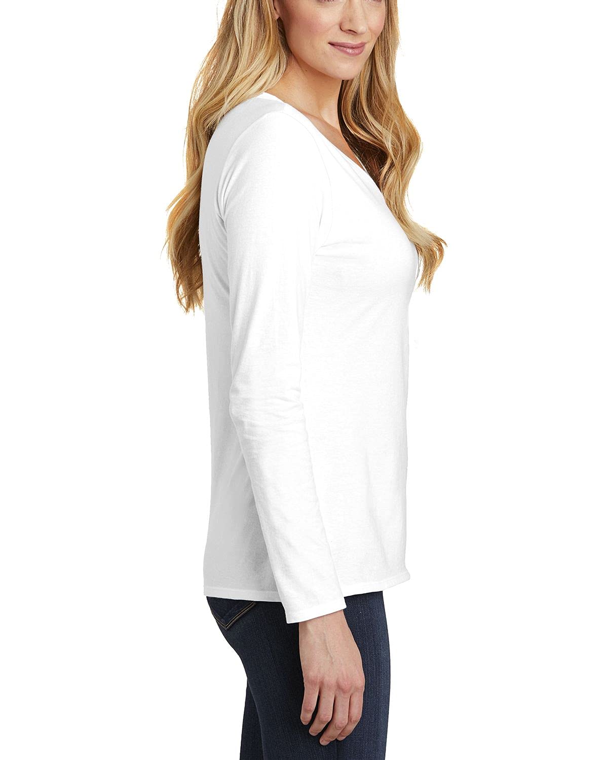 JustBlanks Women's Long Sleeve V-Neck T-Shirt - Soft Ring Spun Cotton with Shoulder-to-Shoulder Taping for Comfort | Casual Wear, Layering & Everyday Outfits