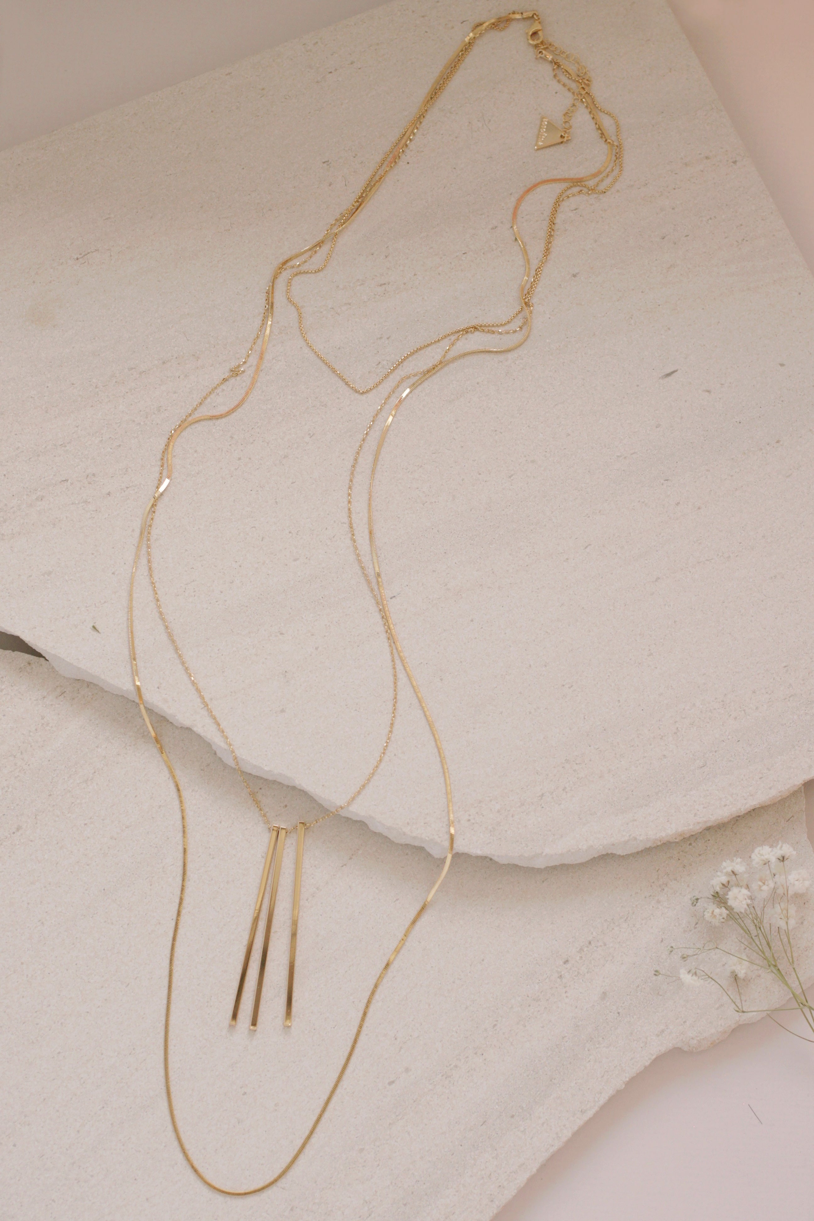 Elegant Long Linear Layered Necklace for Women - Minimalist Dainty Gold Layered Chain Necklace - Perfect for Everyday Wear, Office, Date Night & Special Occasions