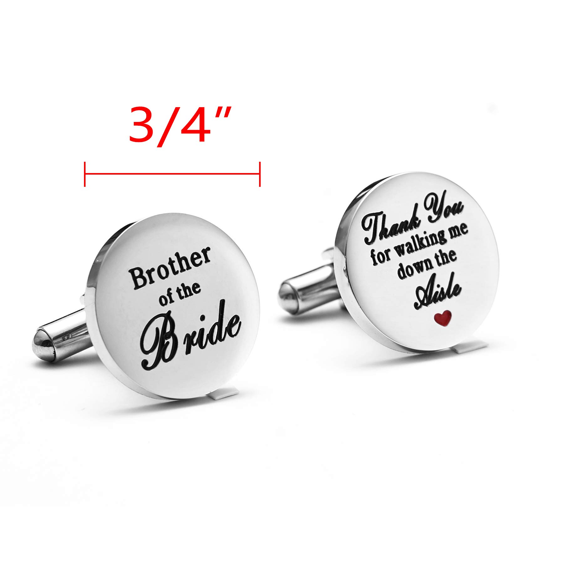 Melix Home Stainless Steel Cufflinks for Groom & Brother of the Bride - 'Thank You for Walking Me Down The Aisle' Engraved Wedding Gift Set - Perfect for Wedding Party, Anniversary & Formal Occasions