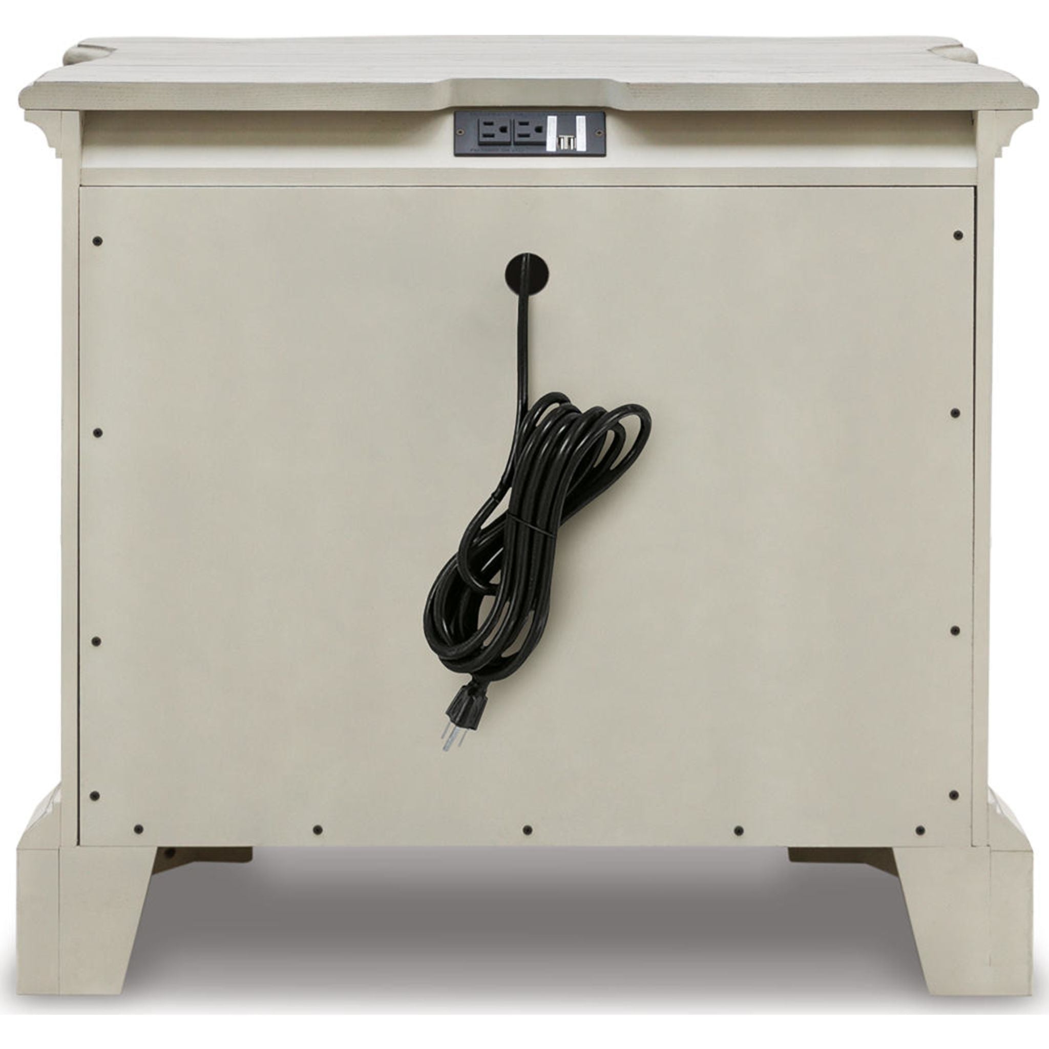 Arlendyne Nightstand - Antique White Finish Bedside Table with Drawer | Perfect for Bedroom, Guest Room, or Nursery Storage