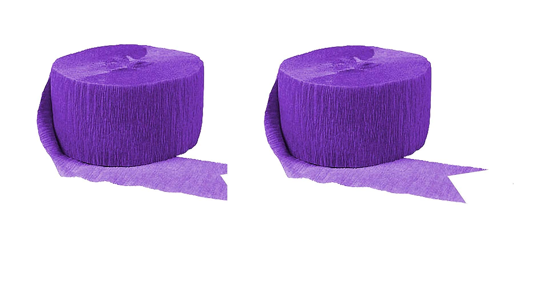 Bulk Crepe Streamers 2 Pack - 162 Feet Purple Party Decorations for Birthday, Wedding & Holiday Celebrations
