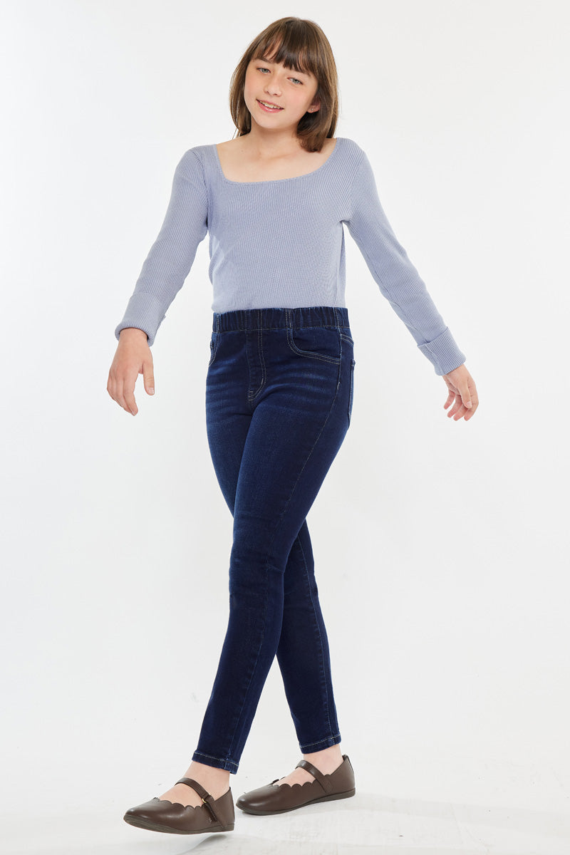 Crystal High Rise Ankle Skinny Jeans for Kids - Trendy Stretch Denim Pants for Girls & Boys - Perfect for School, Playdates & Casual Outings