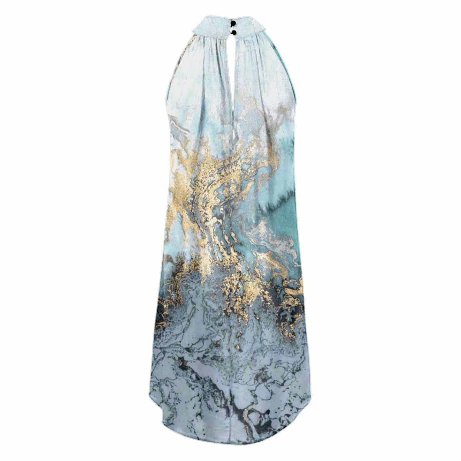 HEiBBDG Women's V-Neck Midi Sundress - Flowy Halter Summer Dress Plus Size Casual Hoodie Dress for Beach, Vacation & Date Night