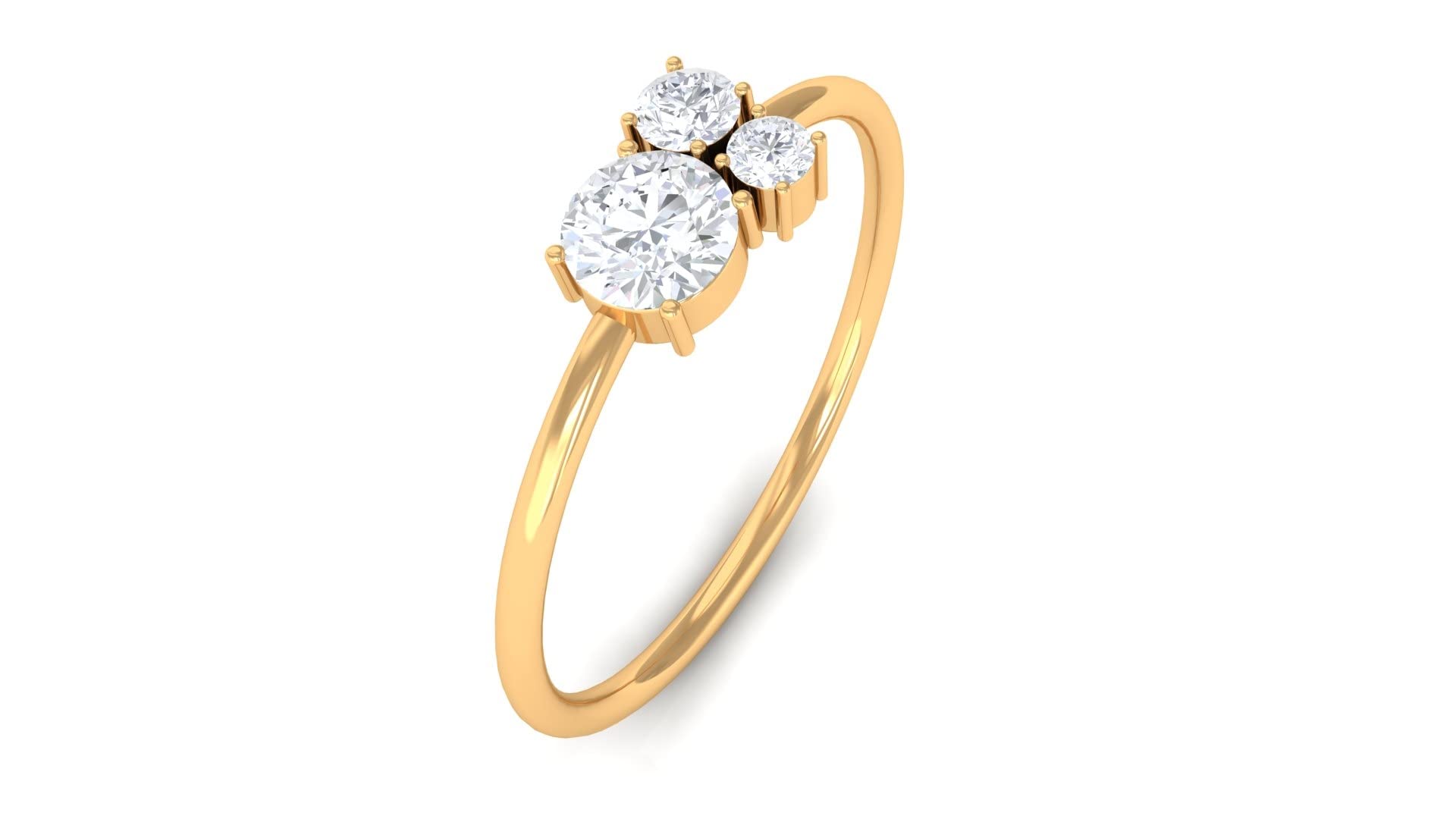 1/2 CT Diamond Promise Ring for Women - 14K Solid Gold April Birthstone Ring - Elegant Dainty Gold Ring for Her - Perfect for Anniversaries, Engagements & Special Occasions