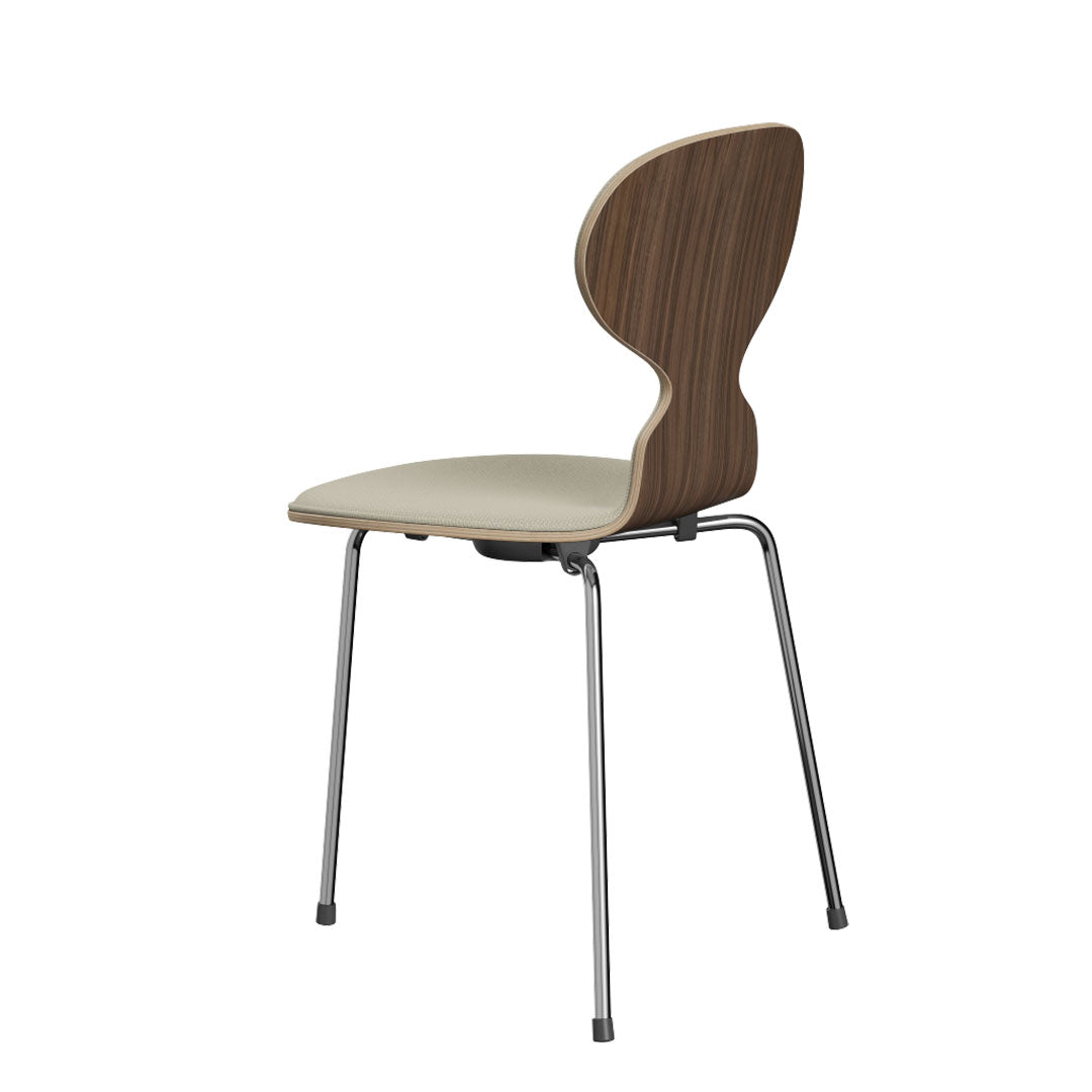 Ant Chair 3100 - Clear Lacquered Wooden Dining Chair with Upholstered Seat | Mid-Century Modern Design for Home, Office & Restaurant Use