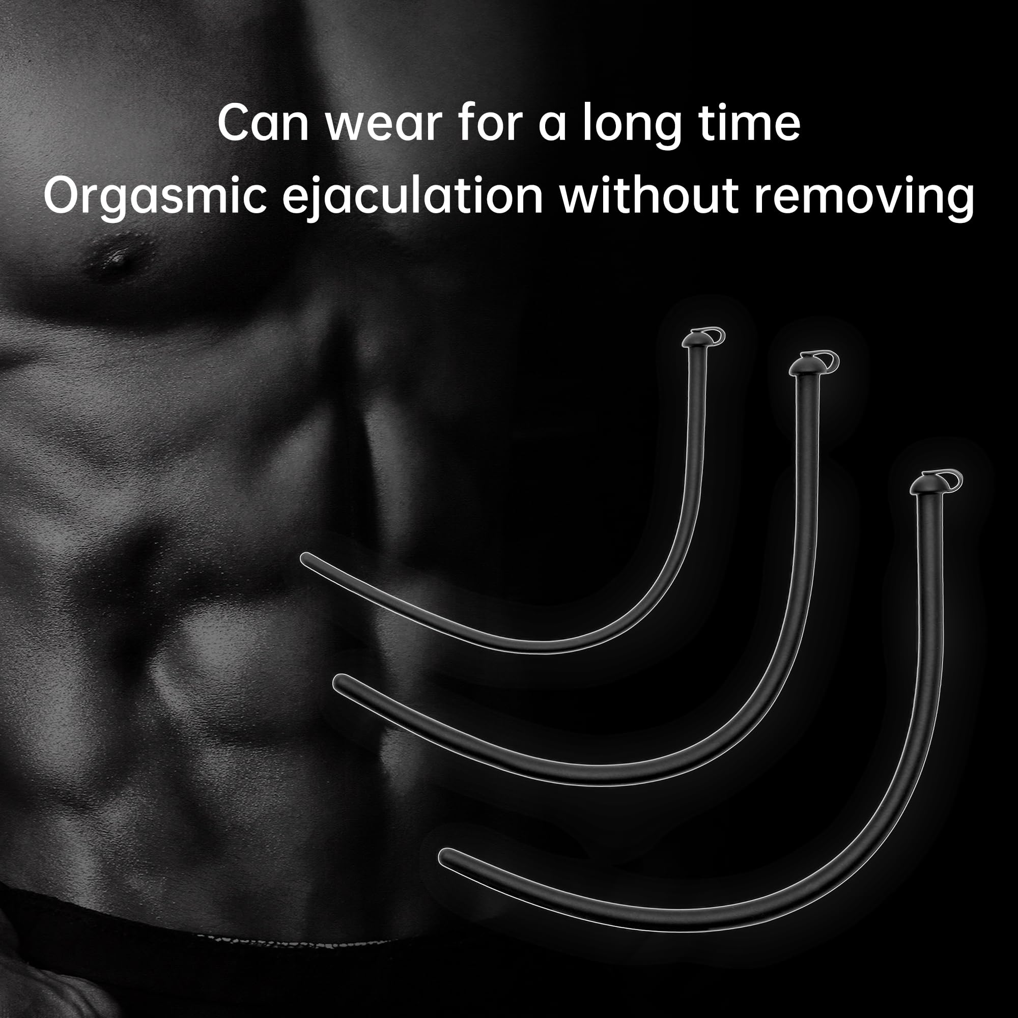BEWISH 3PCS Silicone Hollow Urethral Sounding Vibe Penis Plug with Cap - Urine Dilator Prostate Massager for Fetish Play & Masturbation (Round Shape) - Perfect for BDSM, Adult Play & Sensual Exploration