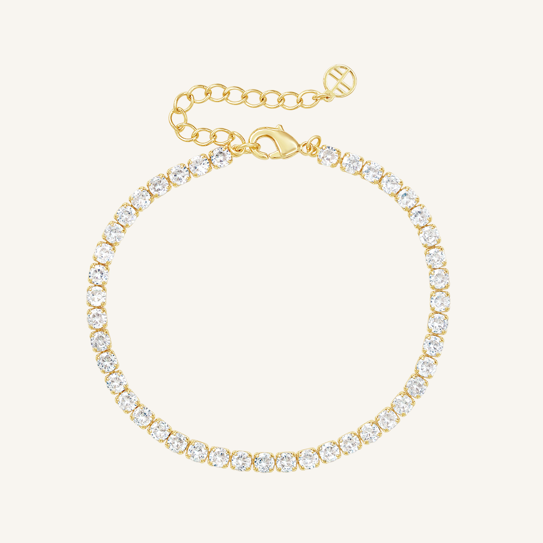 Anna Tennis Bracelet for Women - Elegant 14K Gold Plated Cubic Zirconia Tennis Bracelet - Perfect for Weddings, Parties & Everyday Wear