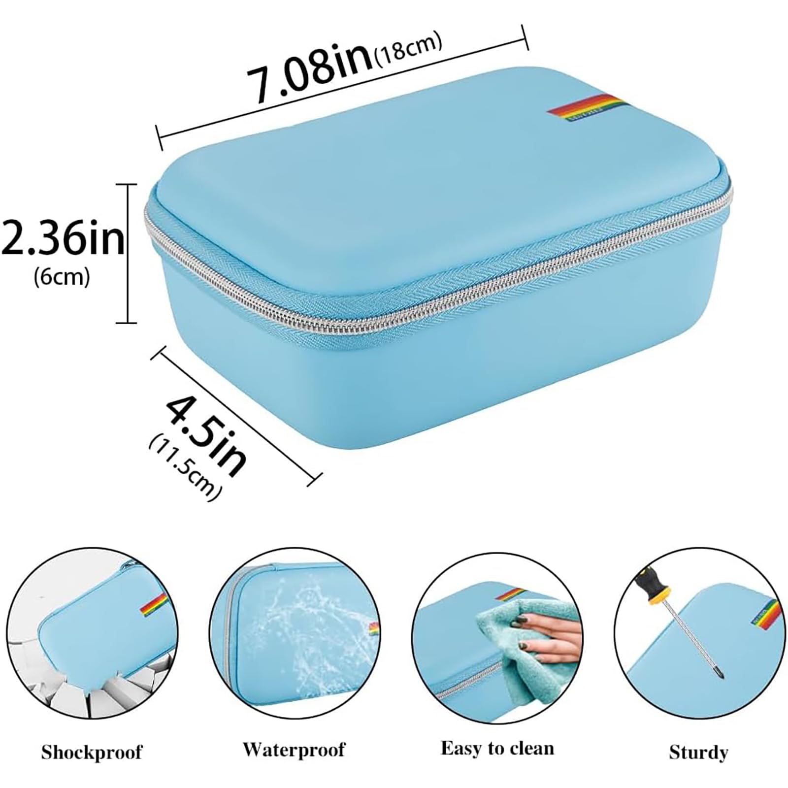 Leayjeen Portable Travel Case - Durable Hard Shell Asthma Inhaler Protective Carrying Case (Case Only) - Perfect for Travel, Hiking & Daily Use