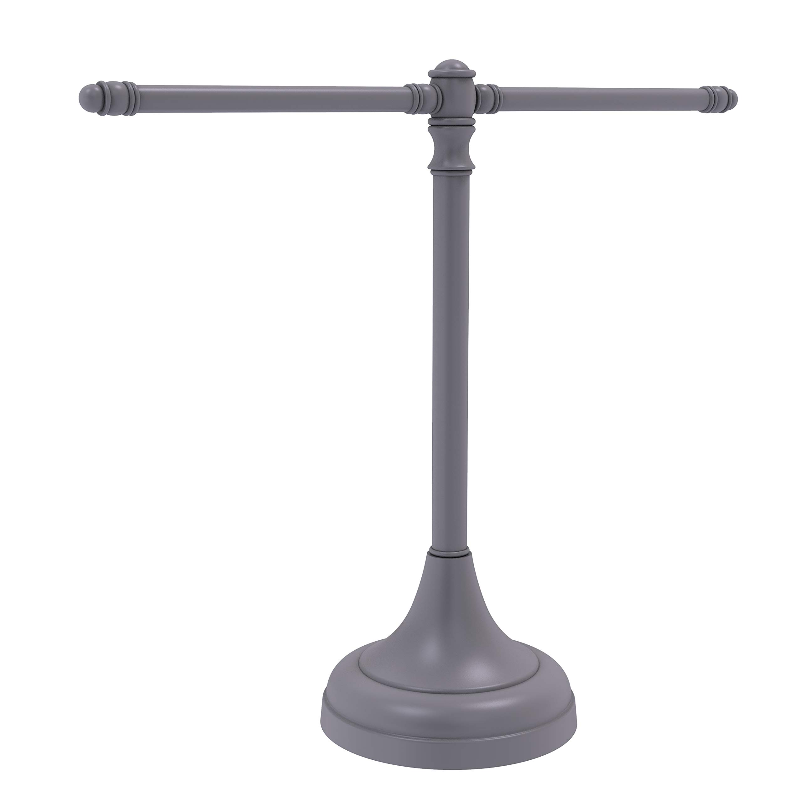 Allied Brass CL-11-GYM Carolina Collection Guest Towel Stand - Matte Gray Finish | Bathroom & Gym Towel Holder | Perfect for Home, Spa, and Fitness Centers