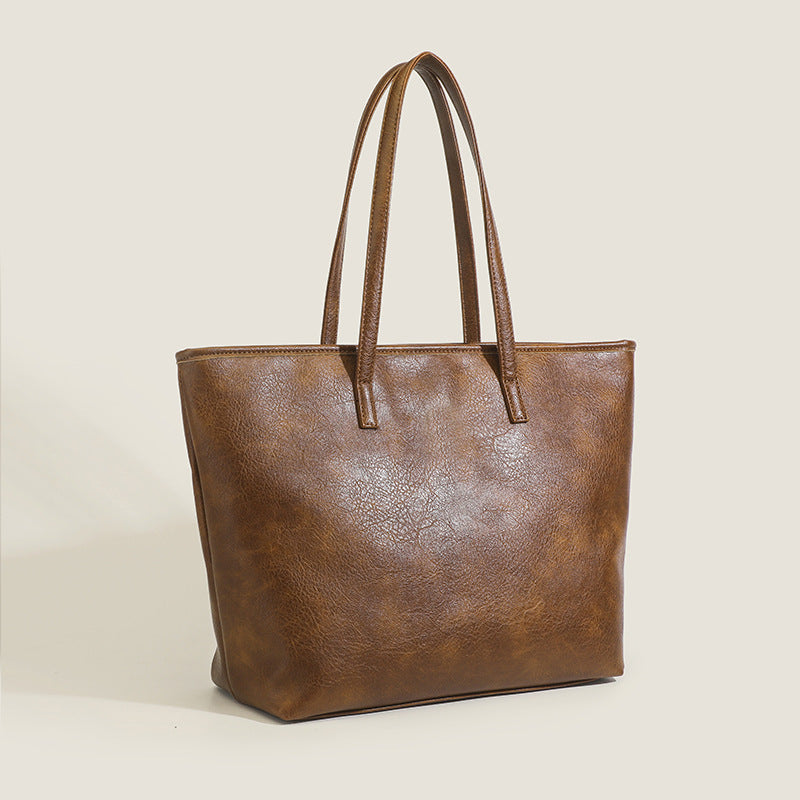 Eco-Friendly Vegan Leather Large Capacity Tote Bag for Women - Stylish Work, Travel & Shopping Reusable Carryall