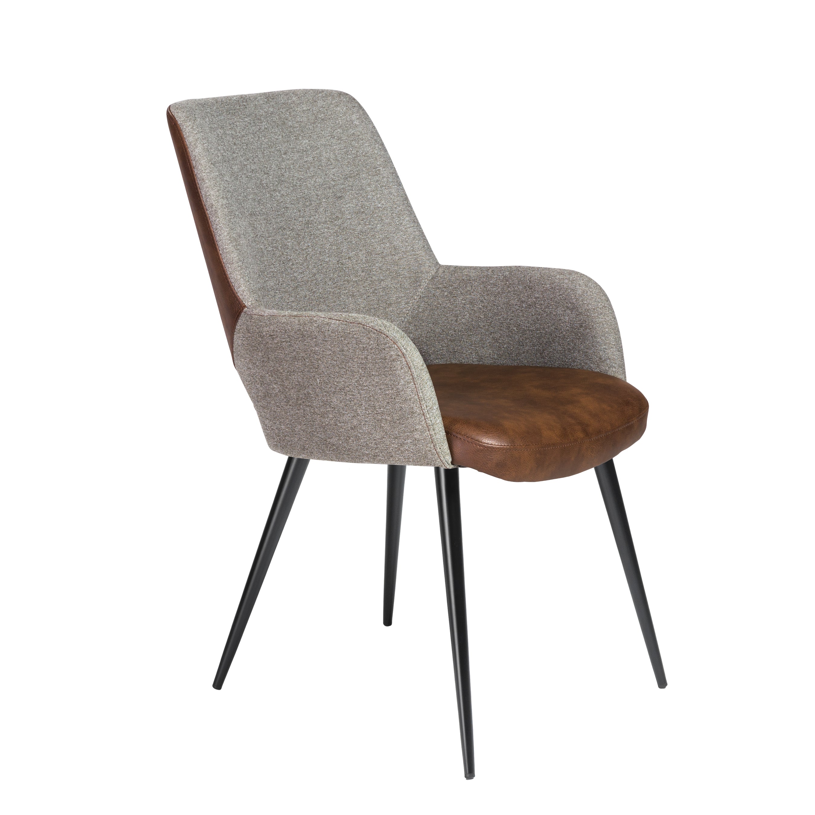 Eurostyle Modern Desi Armchair - Fabric & Leather Upholstered Living Room Chair for Home & Office Comfort