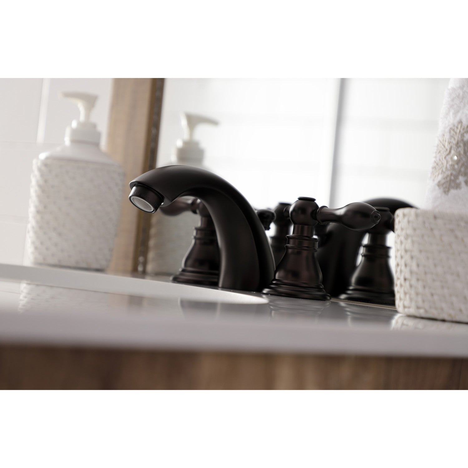American Classic KB955ACL Oil Rubbed Bronze 3-Hole Mini Widespread Bathroom Faucet with Pop-Up Drain - Perfect for Small Bathroom Sinks & Powder Rooms