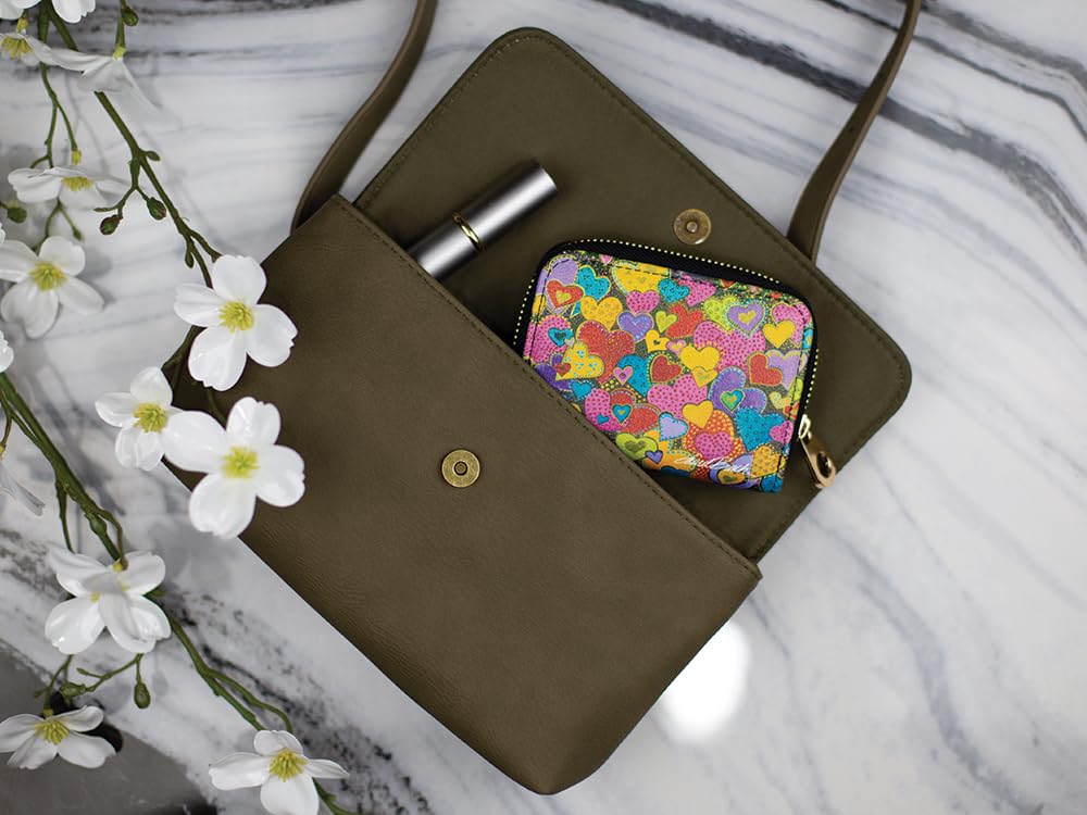 RFID Blocking Secure Armored Zipper Wallet by Laurel Burch - Fantasticats Collection - Anti-Theft Travel Wallet for Men & Women - Perfect for Commuting, Shopping & International Travel