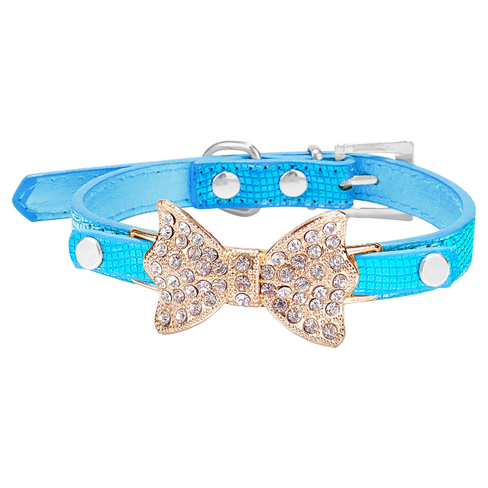 Adjustable Diamond Flash Dog & Cat Collar - Pet Injury Protection Collar with Shirt Protector, Pregnancy Prevention (Blue, Small) | Perfect for Daily Walks, Training & Vet Visits