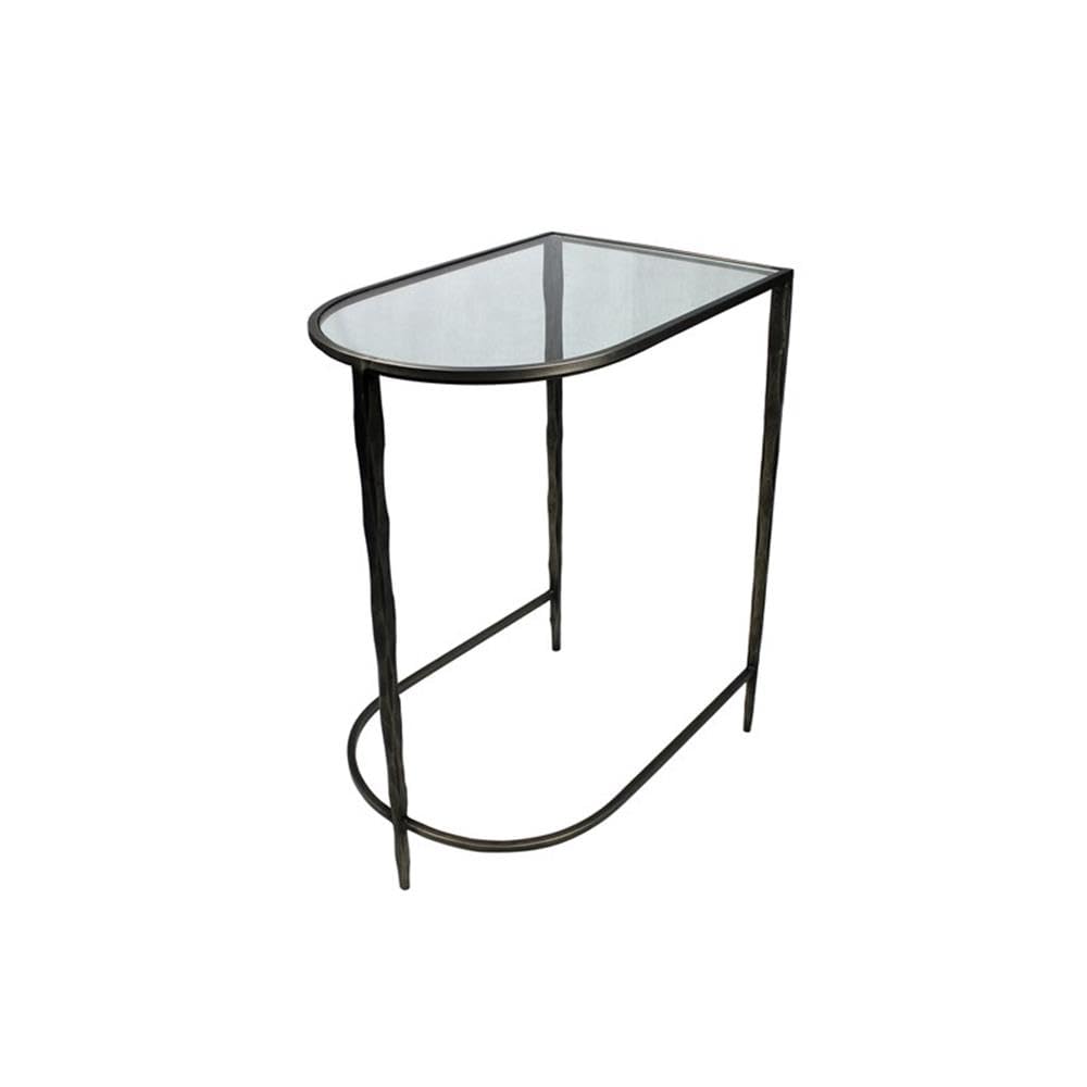 Harrison Gold Cast Iron Nesting Console Tables with Glass & Marble Tops - Elegant Entryway, Living Room, or Hallway Decor for Modern Homes