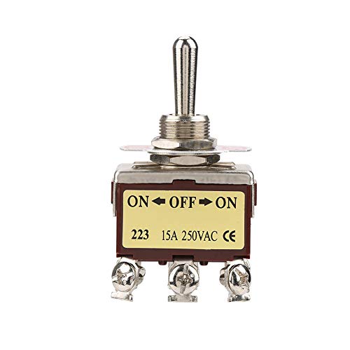 3 Position Momentary Toggle Switch 6 Pin ON-OFFON - Durable Compact Toggle Switch for Industrial Control, Automotive, Marine & DIY Projects - Perfect for Control Panels, Machinery & Vehicle Modifications