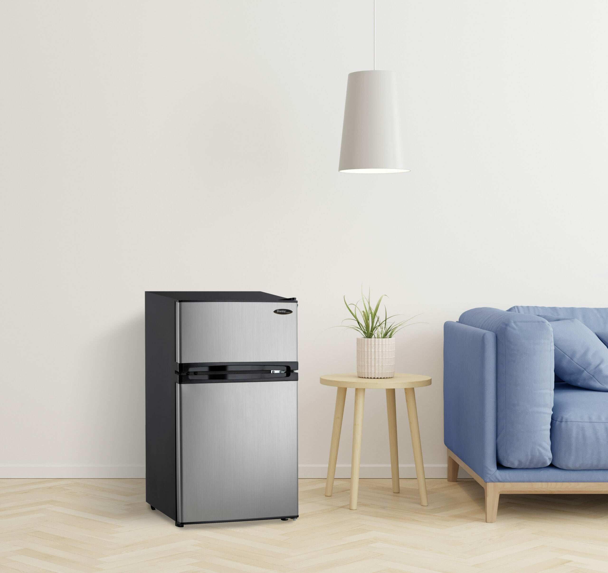 Danby DCR031B1BSLDD 3.1 cu ft Compact Refrigerator - Stainless Steel 2-Door Mini Fridge for Dorm, Office, Bedroom & Small Spaces - Energy Efficient & Quiet Cooling