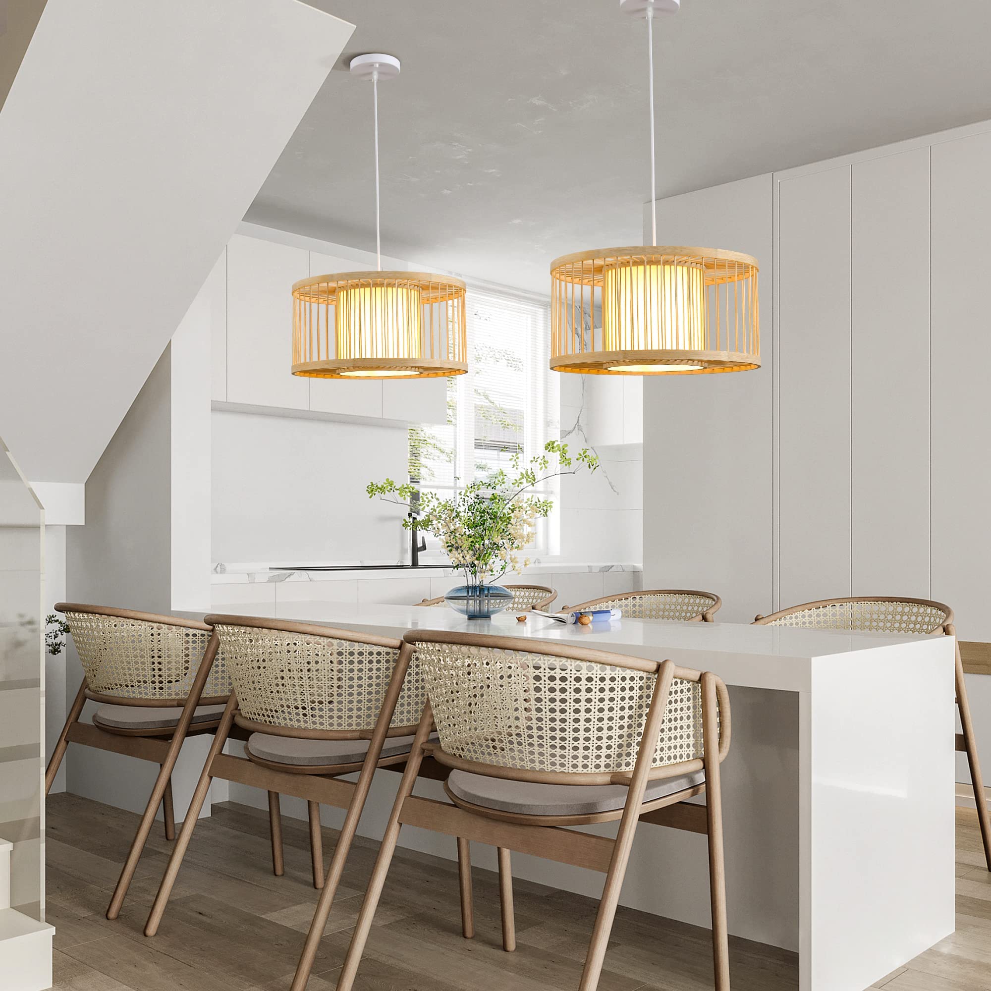 Boho Rattan Pendant Light - 15.8