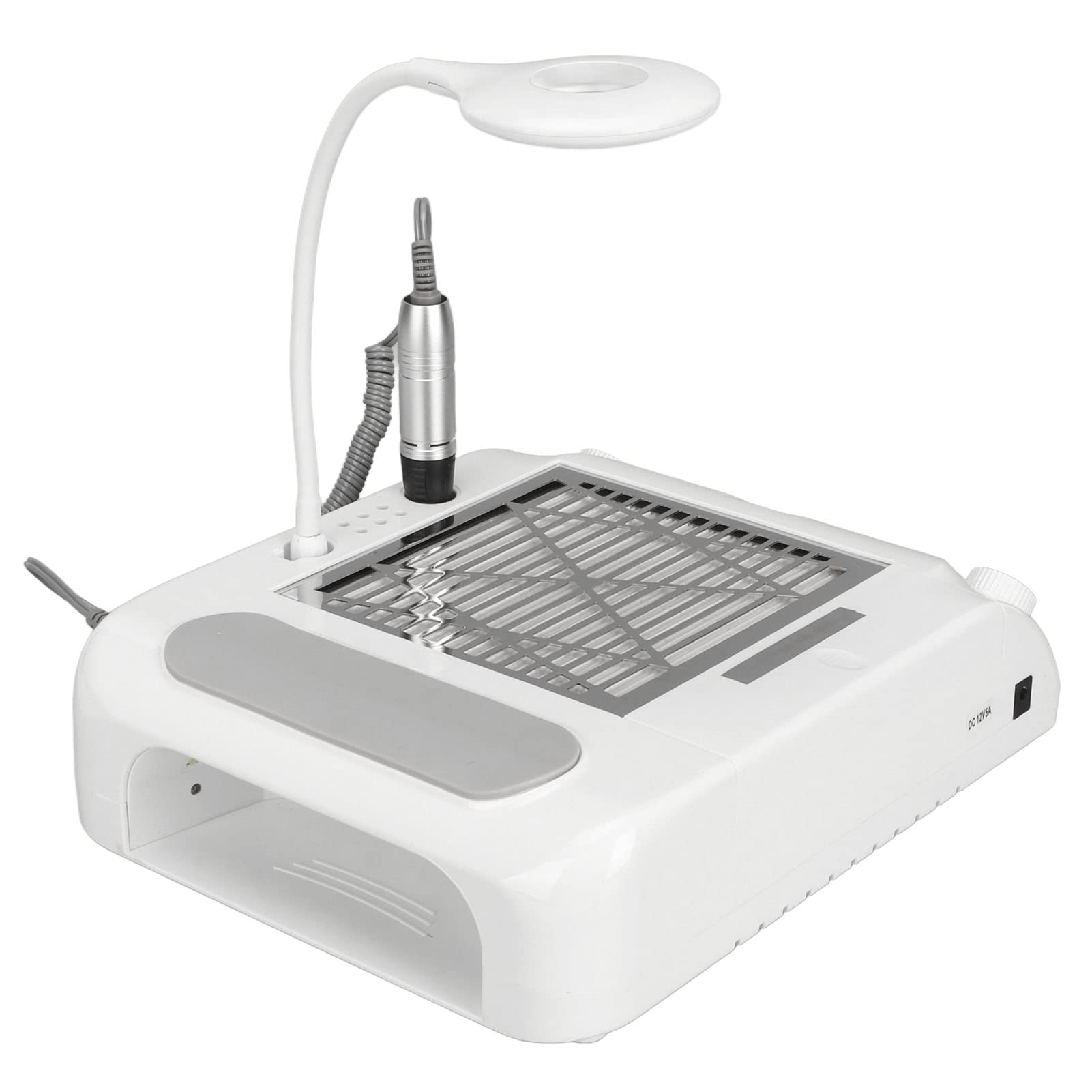 Professional 6-in-1 Nail Drill & Dust Collector Kit - 108W Electric Nail File Machine with LED Nail Lamp & Vacuum Cleaner for Acrylic Nails - Perfect for Salon, Home Manicure & Nail Art Enthusiasts
