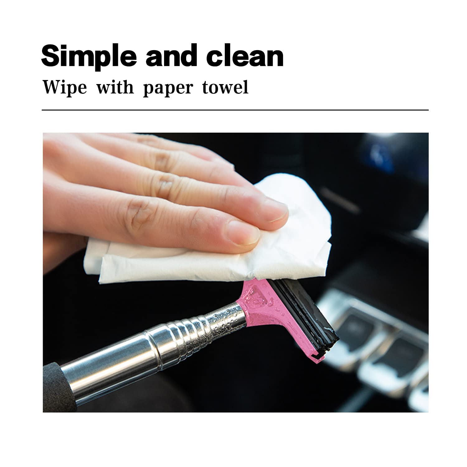 Jeseny 2-Pack Car Rearview Mirror Wiper - Telescopic 98cm Long Handle Auto Mirror Squeegee Cleaner for Windshield & Glass (Red) - Perfect for Car Cleaning, Home Windows & Bathroom Mirrors