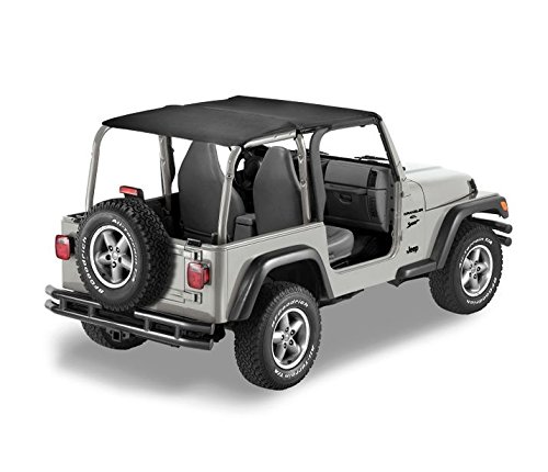 Bestop 5253115 Black Denim Safari-Style Bikini Top for 1997-2002 Jeep Wrangler TJ - Convertible Soft Top Replacement for Summer Off-Road Adventures