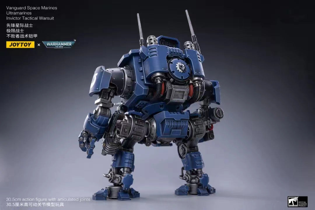 JOYTOY 1/18 Scale Warhammer 40K Vanguard Space Marines Ultramarines Invictor Tactical Warsuit Action Figure - Collectible Model for Display & Wargaming Scenes