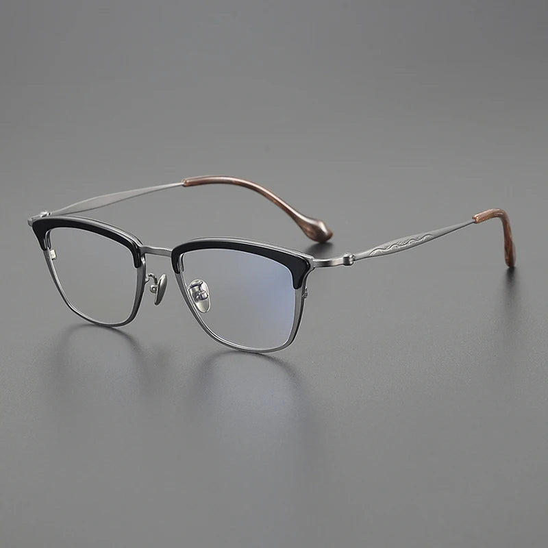 Stylish Unisex Black Titanium Acetate Square Eyeglasses Frame 6069 - Perfect for Work, Reading & Fashion Accessories