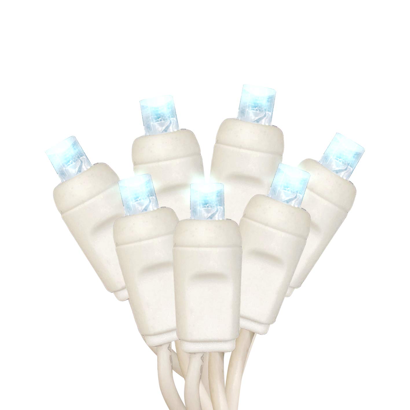 50 LED White Christmas Lights - 17ft Cold White Fairy String Lights with Plugin, IP64 Waterproof for Indoor & Outdoor Use - Perfect for Xmas Tree, Wedding, Halloween, Party, Garden, and Home Decoration