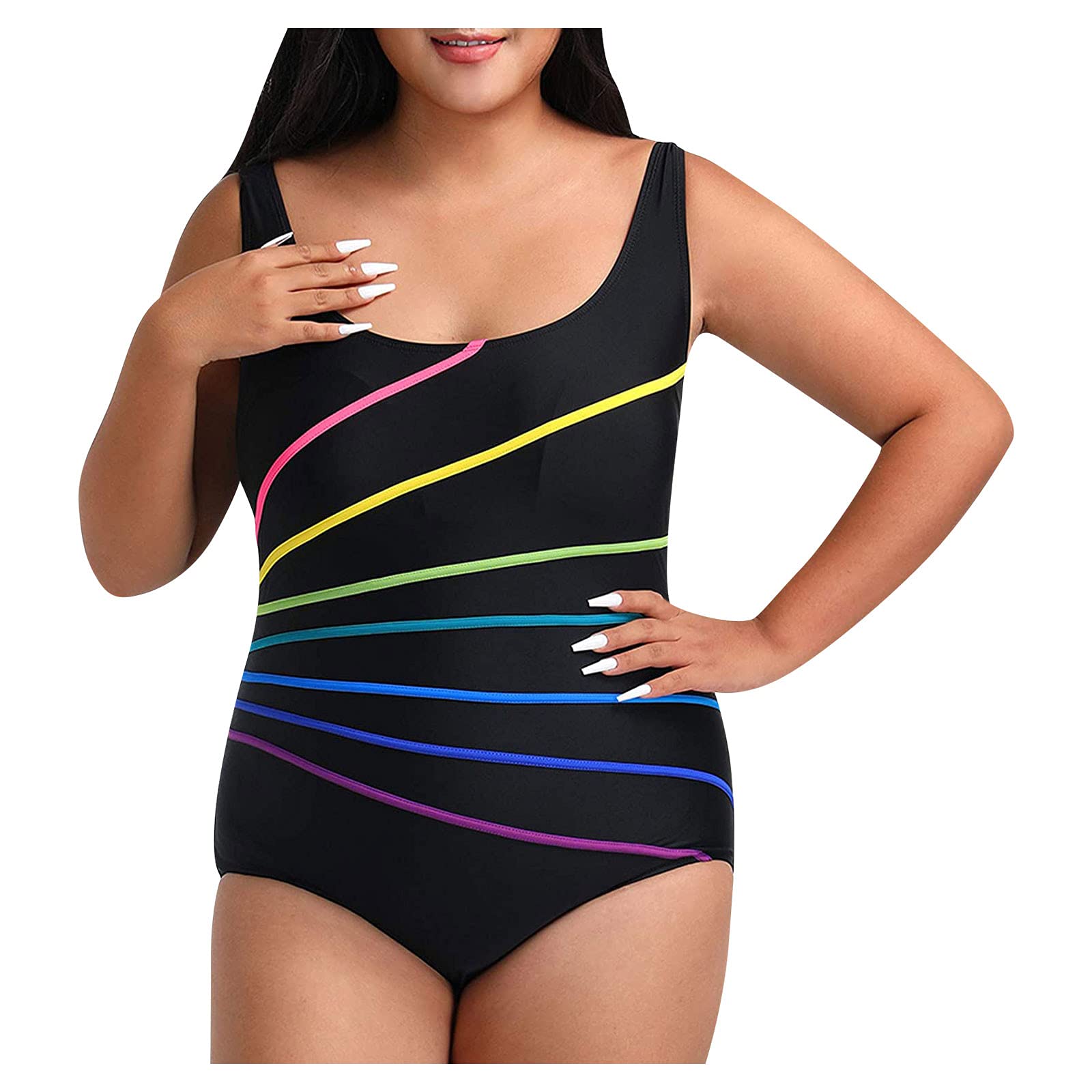 YHAIOGS Plus Size Tankini Swimsuits for Women - Tummy Control Swimwear | One-Piece Bathing Suit for Beach, Pool & Vacation | Flattering Plus Size Swimsuits for Curvy Women
