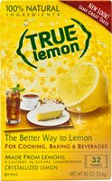 True Citrus Lemon Crystallized Packets - 32 Count | 100% Natural Lemon Flavor Enhancer for Water, Tea & Cooking | Perfect for Hydration, Weight Loss & Healthy Recipes