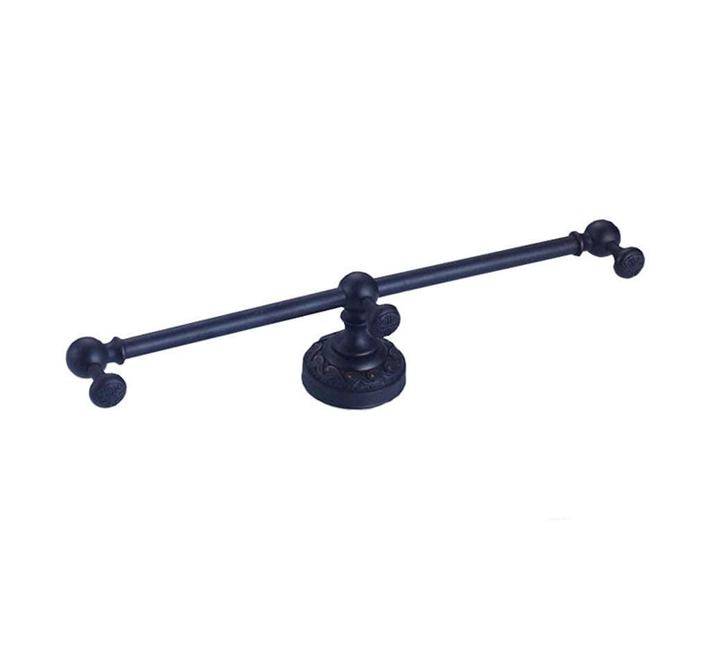Antique Copper Flower Carved Towel Bar - Single Rod Bathroom Towel Rack with Rust Prevention - Elegant Black Towel Hanger for Modern & Vintage Bathroom Decor (Perfect for Guest Bathrooms, Spa Retreats & Luxury Home Decor)