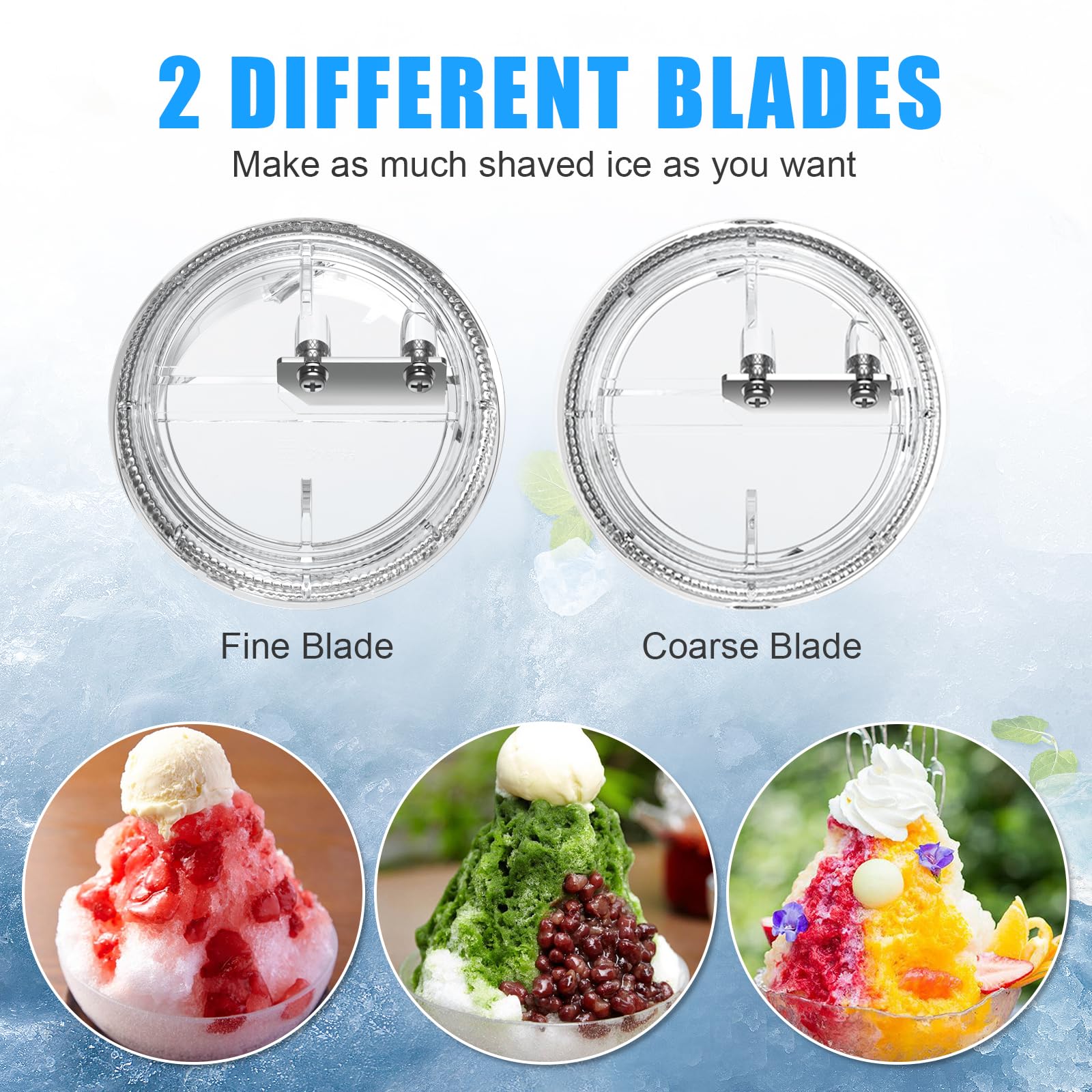 KitchenAid Stand Mixer Ice Shaver Attachment with 8 Ice Molds - Coarse & Fine Blades for Snow Cones, Shaved Ice & Frozen Treats - Perfect for Summer Parties, Dessert Bars & Home Snacking