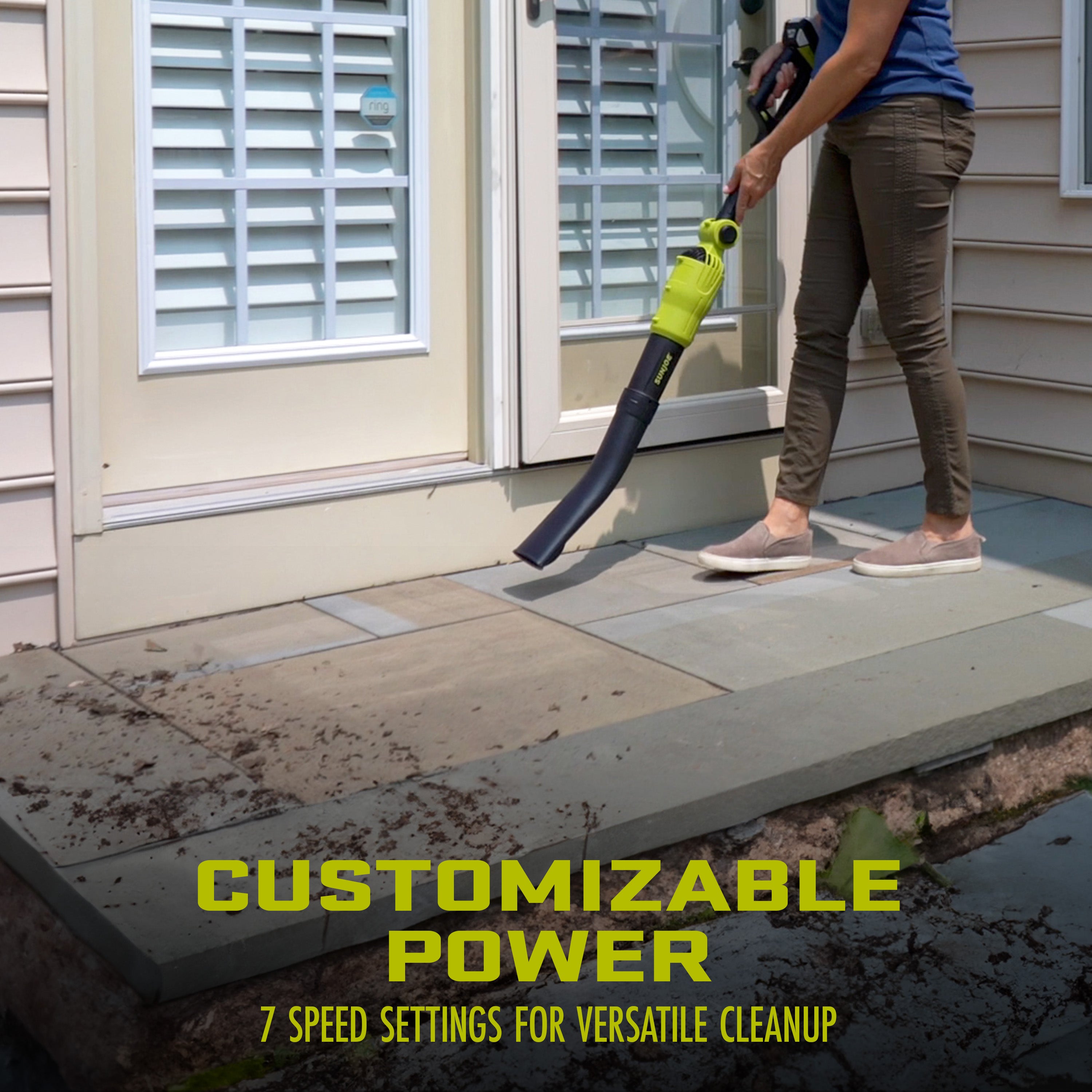 Sun Joe 24V TBP LTE 2-in-1 Cordless Handheld & Pole Leaf Blower Kit with 2.0Ah Battery & Charger | 3 Nozzle Attachments | Ideal for Yard Cleaning, Patio Maintenance & Fall Leaf Removal