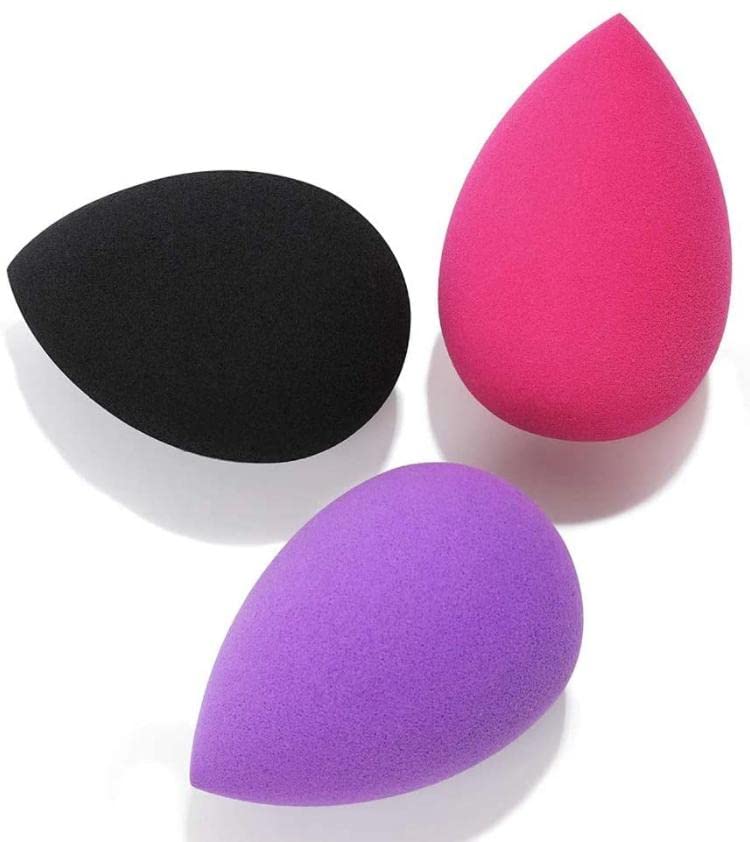 Professional Makeup Sponge Beauty Blender - 3 Pack Pink Face Sponge Puff for Flawless Foundation & Concealer Application - Perfect for Daily Makeup, Contouring & Airbrush Finish