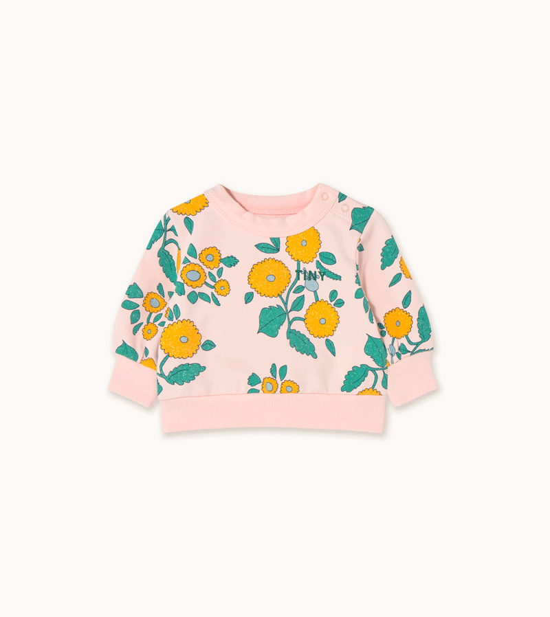 Tinycottons Baby Flowers Sweatshirt - Soft Cotton Cute Floral Pullover for Infants & Toddlers | Perfect for Playdates, Family Photos & Everyday Comfort