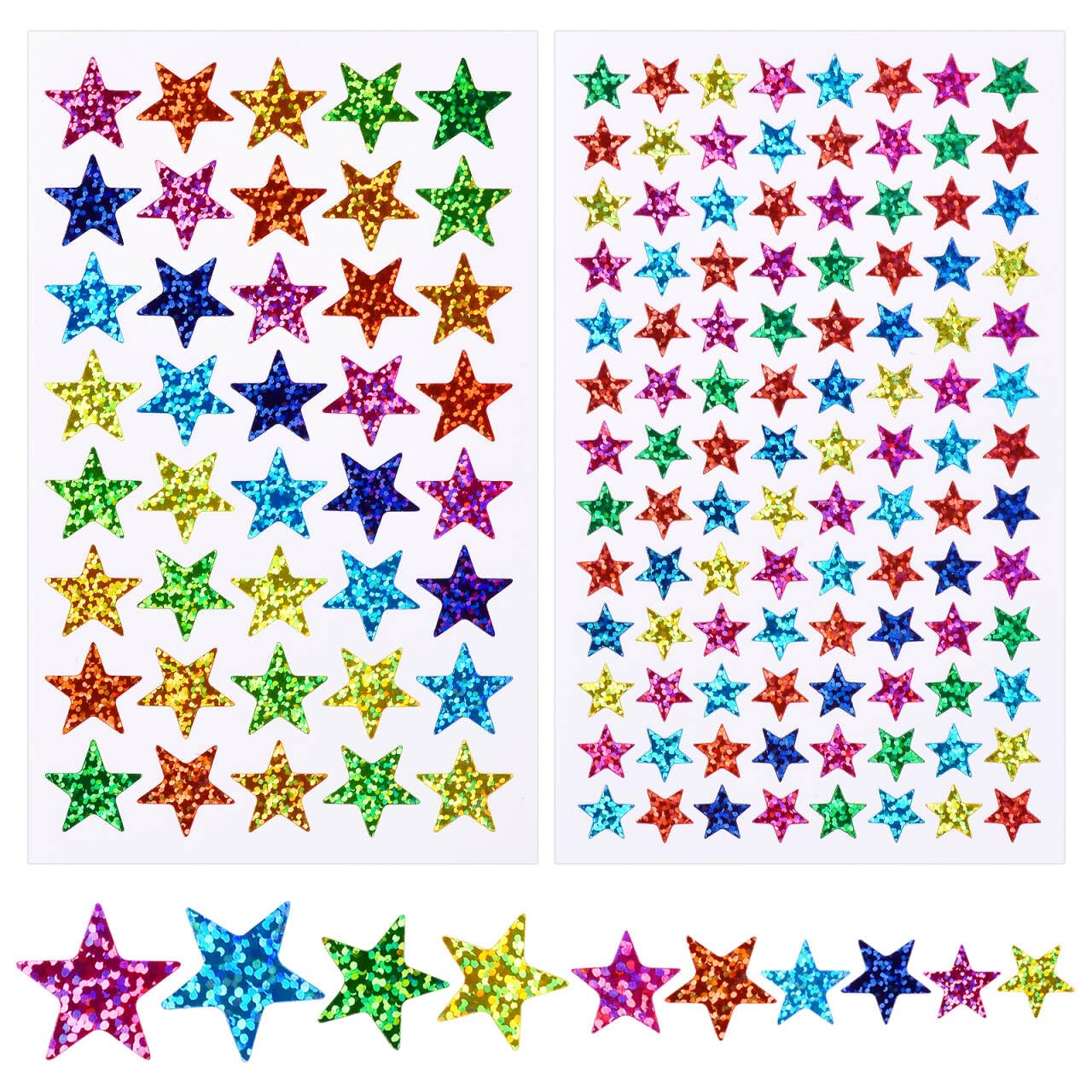 2040 Pcs Star Stickers for Kids - Small Sparkly Holographic Glitter Foil Stars - Perfect for Behavior Reward Charts, Classroom Incentives, DIY Scrapbooking & Planner Decoration