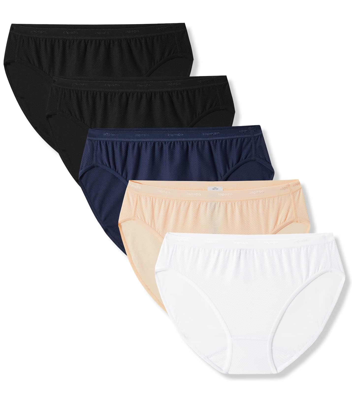 LAPASA Women's Quick Dry Travel Underwear - 5 Pack Breathable Mesh Hiking Bikinis & Activewear Panties for Sports, Gym, Yoga, and Outdoor Adventures | Stay Fresh Comfort Terraversal L84