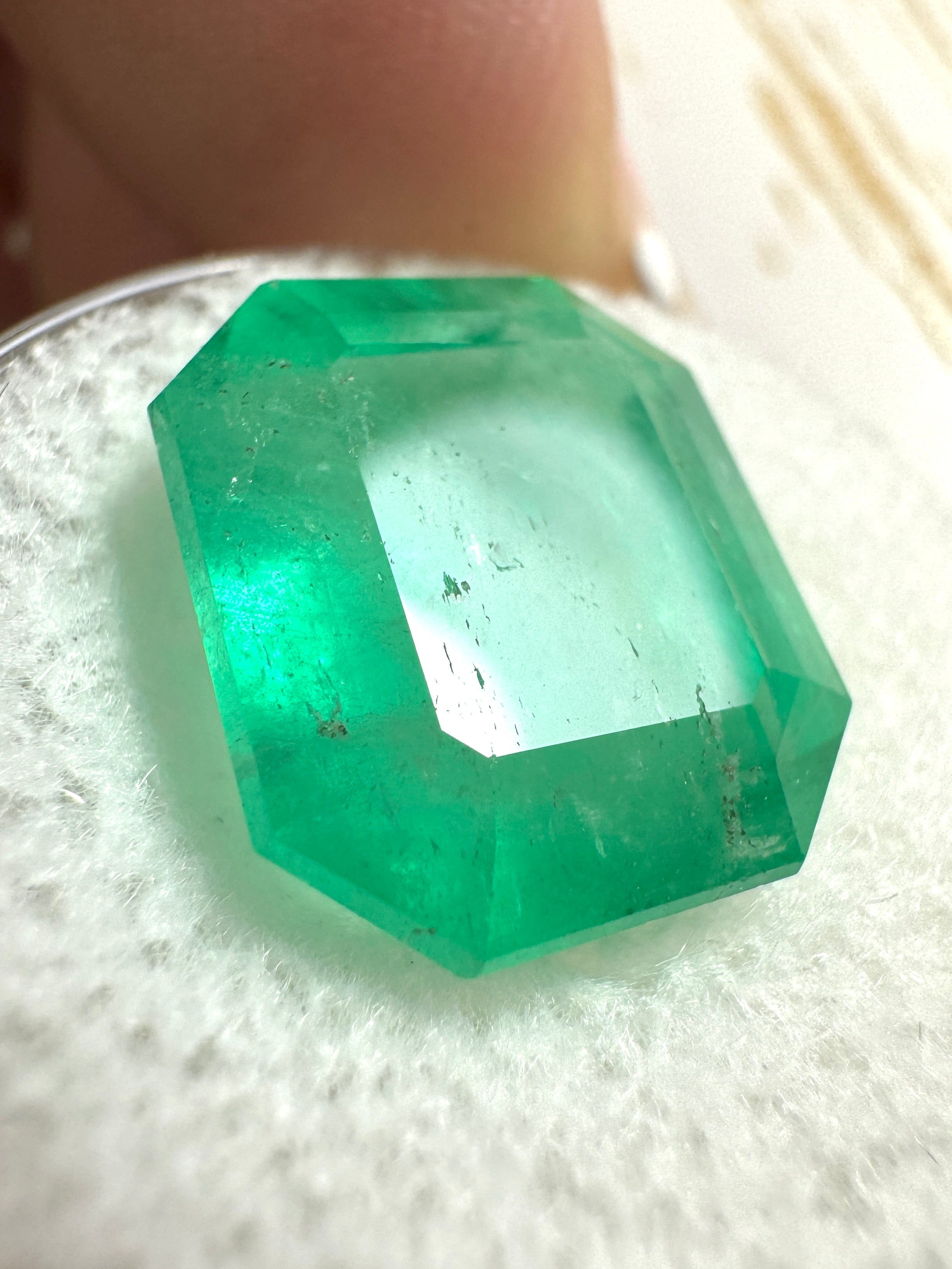9.66 Carat 14x12mm Medium Emerald Cut Loose Colombian Emerald Gemstone for Jewelry Making - Engagement Rings, Pendants & Fine Jewelry Designs