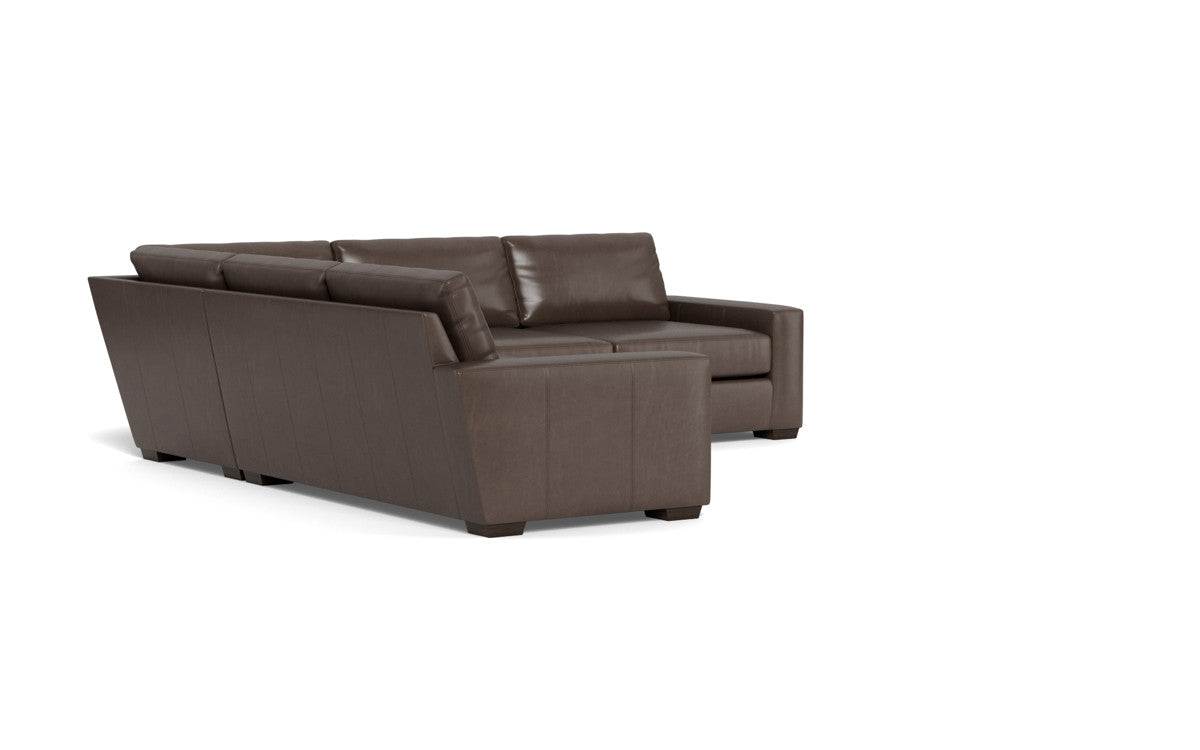 Mas Mesa 127 Deep Leather Corner Sectional Sofa - Modern L-Shaped Couch for Living Room, Home Theater & Office Lounge - Premium Genuine Leather Reclining Sectional with Chaise
