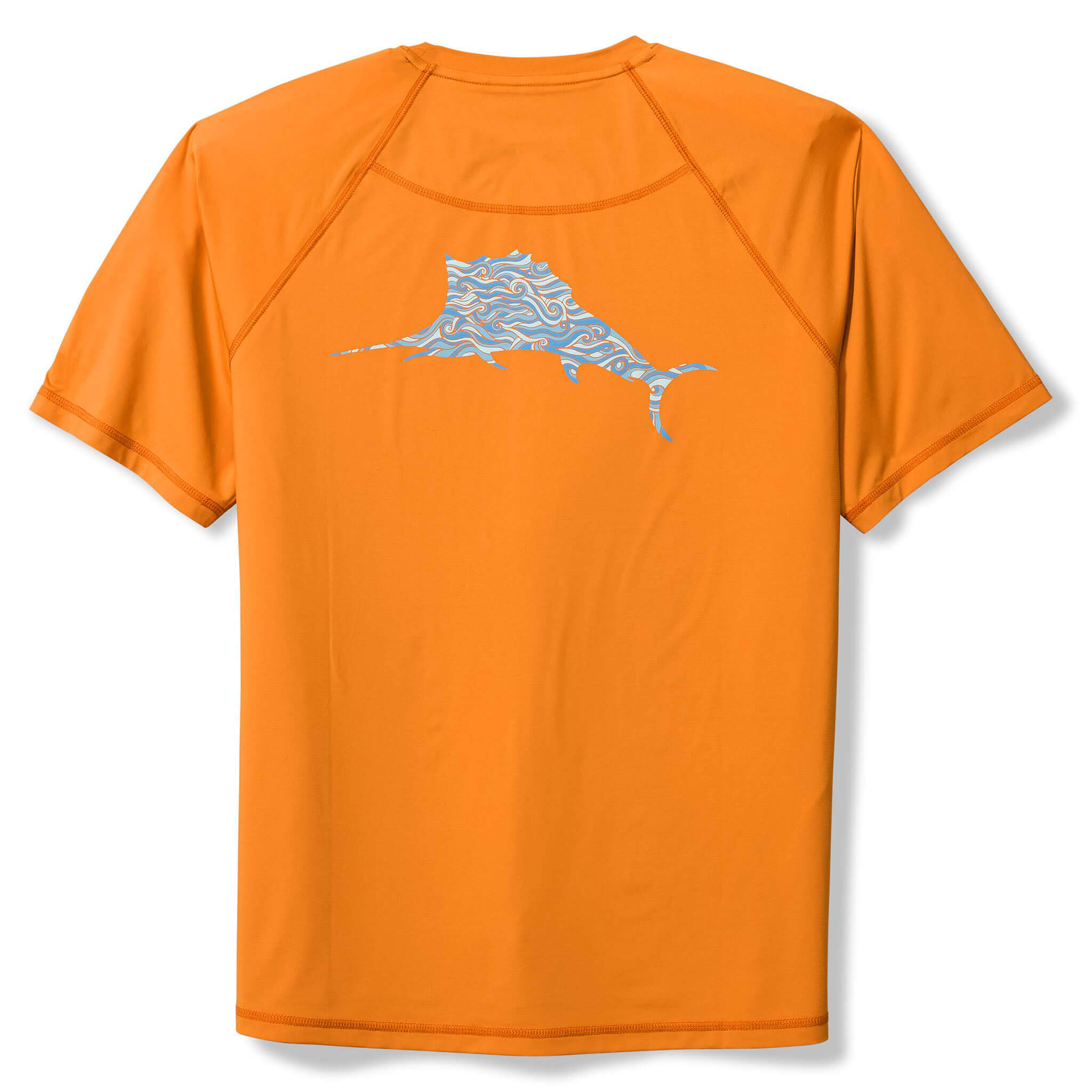 Tommy Bahama Men's IslandZone Chill Time Surf Crew Rash Guard T-Shirt - UPF 50+ Sun Protection, Quick-Dry Fabric for Swimming, Surfing & Beach Activities - Lulada Orange
